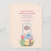 Jolie invitation oeufs de Pâques (Devant / Derrière)