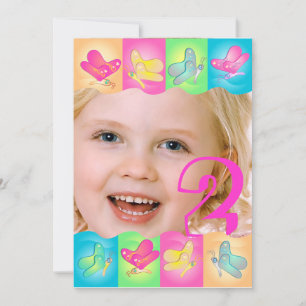 Jolie invitation photo d'anniversaire avec des cou