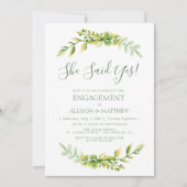 Jolie invitation pour une soirée d'engagement vert (Devant)