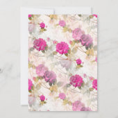 Jolie invitation Rose de douche nuptiale (Dos)