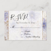 Jolie invitation RSVP de mariage florale or et per (Devant)