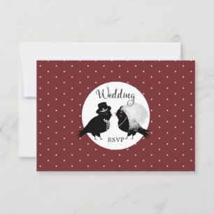 Jolie invitation RSVP pour les mariés oiseaux d'am