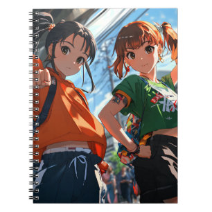 Jolie japonaise Anime fille Carnet spirale