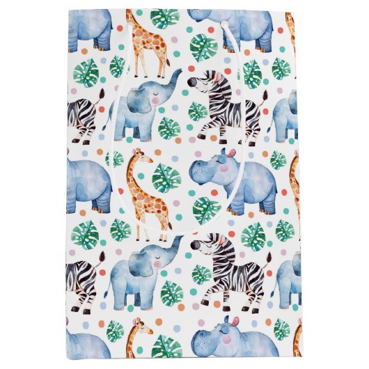 Jolie Jungle Animaux sauvages Sac cadeau (Devant)