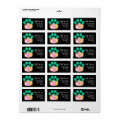 Jolie Kitty Paw Étiquette (Feuille entière)