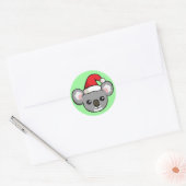 Jolie Koala de Noël à Santa Hat Dessin Stickers (Enveloppe)