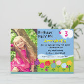 Jolie Ladybug Garden Invitation d'anniversaire pou (Debout devant)