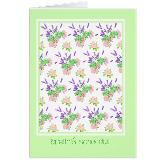 Jolie langue gaélique irlandaise Salutation Annive (Devant)