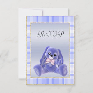 Jolie Lapin Bleu Invitation à une Baby Shower