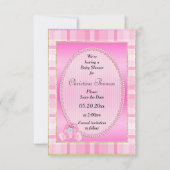 Jolie Lapin Rose Invitation Date de Naissance (Dos)