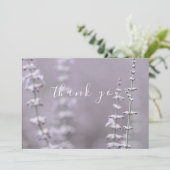 Jolie Lavande violette Carte de remerciements plat (Debout devant)