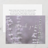 Jolie Lavande violette Carte de remerciements plat (Devant / Derrière)