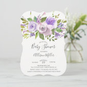 Jolie Lavender Floral Baby shower Invitation (Debout devant)