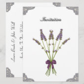 Jolie Lavender Lace Mariage Invitations (Devant / Derrière)