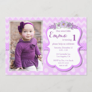Jolie Lavender Photo Invitation à la fête d'annive