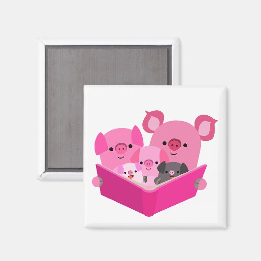 Jolie lecture Cartographie Pig Family Magnet (Recto/Verso)