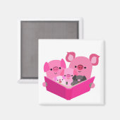 Jolie lecture Cartographie Pig Family Magnet (Recto/Verso)