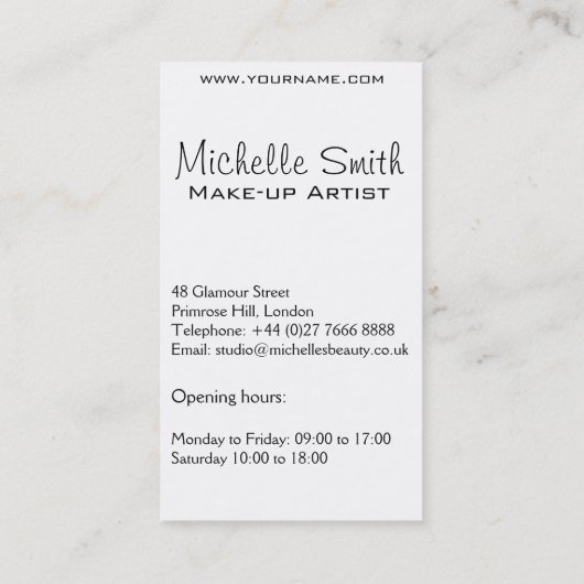 Jolie lèvres rouges font carte de visite artiste (Dos)