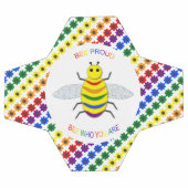 Jolie LGBT Fière Abeille arc-en-ciel et fleurs (Plat)