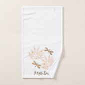 Jolie libellule et Feuille Feminine (Serviette à main)