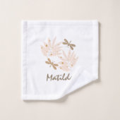 Jolie libellule et Feuille Feminine (Gant de toilette)