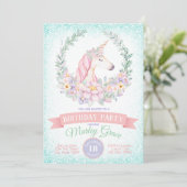 Jolie licorne Anniversaire Invitations (Debout devant)