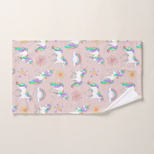 Jolie licorne arc-en-ciel (Serviette à main)