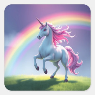 Jolie licorne et Stickers arc-en-ciel