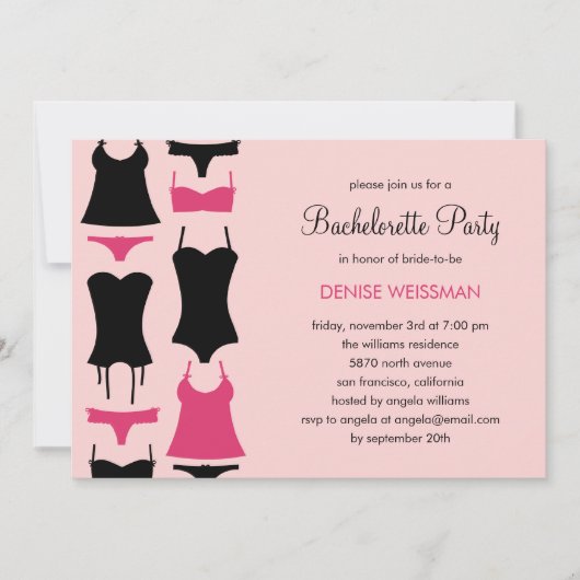 Jolie Lingerie Bachelorette Invitations (Devant)
