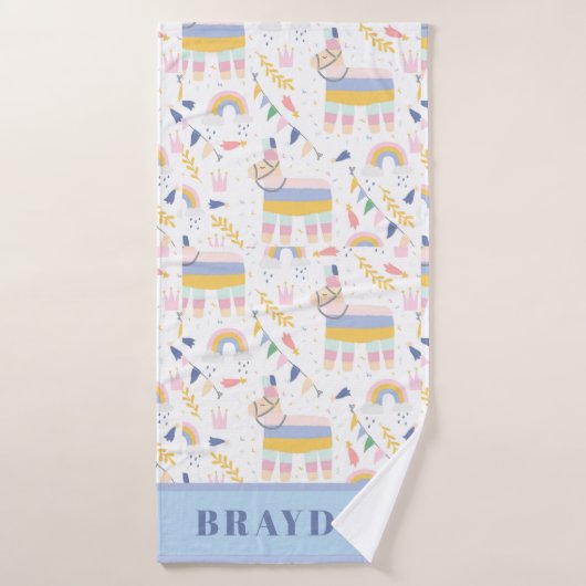 Jolie Llama Arc-en-ciel serviette pour enfants cou (Serviette de bain)