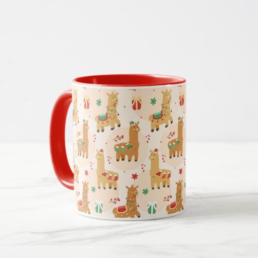 Jolie Llamas Mug de Noël (Devant gauche)