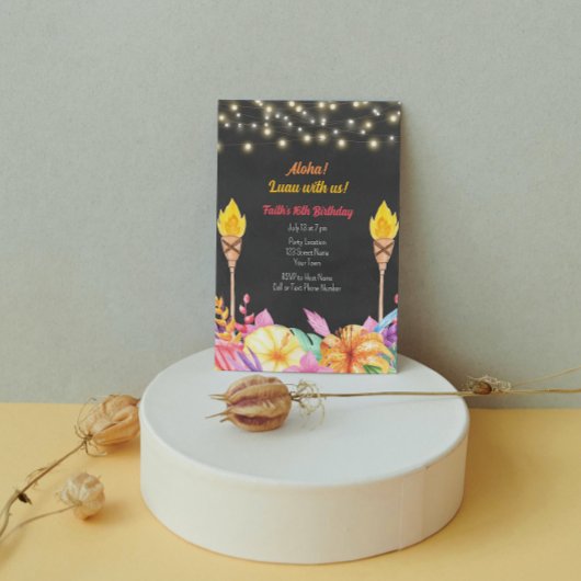 Jolie Luau Anniversaire Fête Invitation