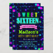 Jolie lueur 16 anniversaire invitation fête (Devant / Derrière)