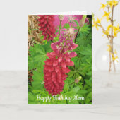 Jolie Lupine Rose Floral Carte d'anniversaire (Fleur jaune)