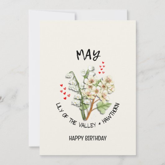 Jolie MAI Mois de naissance Fleur Carte d'annivers (Devant)