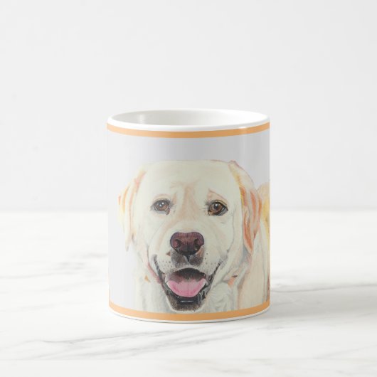 Jolie main tirée Jaune Labrador Retriever Mug (Centre)
