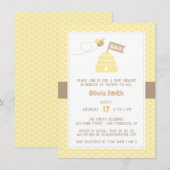 Jolie maman à Bee Baby Douche Invitations (Devant / Derrière)