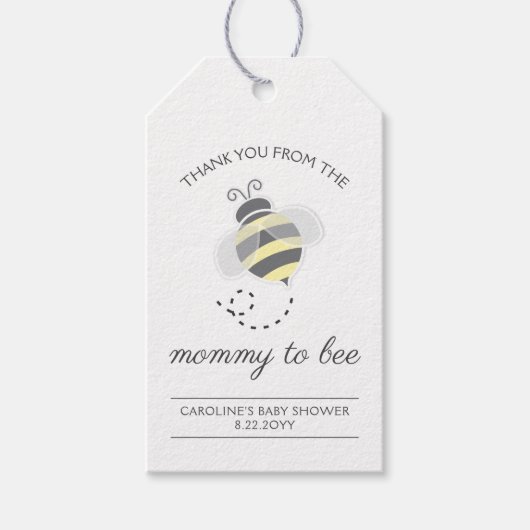 Jolie maman à l'abeille étiquette de cadeau de fêt (Devant)