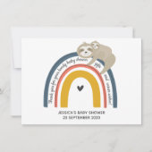 Jolie maman et bébé Sloth Rainbow Carte de remerci (Devant)