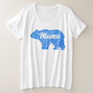 Jolie maman ours bleu scintillant design pour elle