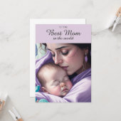 Jolie maman préférée Carte de vœux sentimentale po (Devant/Arrière en situation)