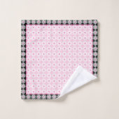 Jolie marguerite blanche sur chic rose et noir fra (Gant de toilette)