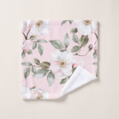 Jolie Mariage Fleurs Roses et Blanches (Gant de toilette)