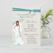 Jolie mariée avec Umbrella Douche Invitation (Debout devant)