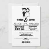 Jolie mariée et Faire-part de mariage de chambre (Devant)