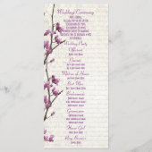 Jolie mauve lilac programme de mariage d'église fl (Dos)