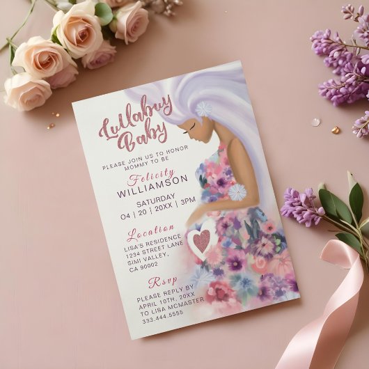 Jolie Mère Pour Être Floral Baby shower Invitation