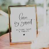 JOLIE Minimalist Love is Sweet Treat Favor Sign Kaart