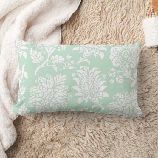 Jolie Mint Green Damask Coussin (Couverture)