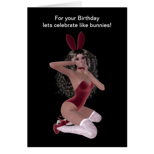 Jolie Mlle Bunny dans les bas rouges de blanc de (Devant)